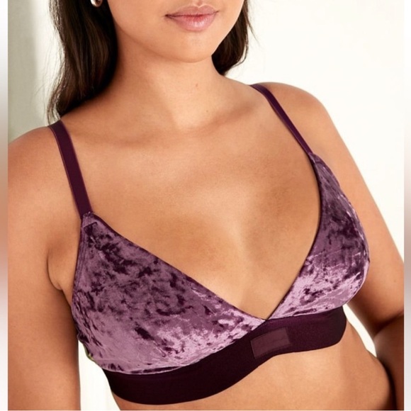 PINK Victoria's Secret Velvet Plum Bralette - Picture 2 of 7